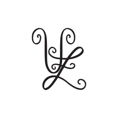 El yazısı monogram Vz simgesi