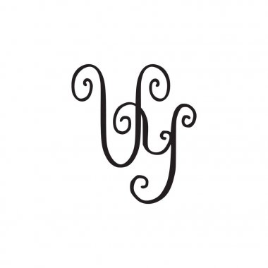 El yazısı monogram Vy simgesi