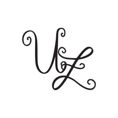 El yazısı monogram Uz simgesi