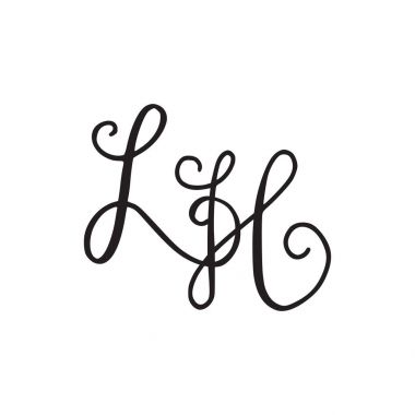 El yazısı monogram Lh simgesi