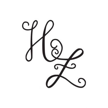 El yazısı monogram Hz simgesi