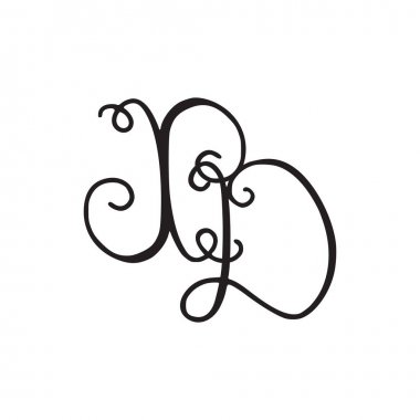 El yazısı monogram Xd simgesi