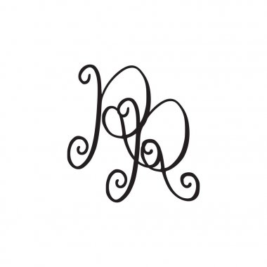 El yazısı monogram Rr simgesi