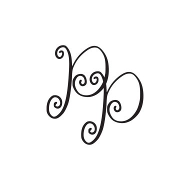 El yazısı monogram Pp simgesi