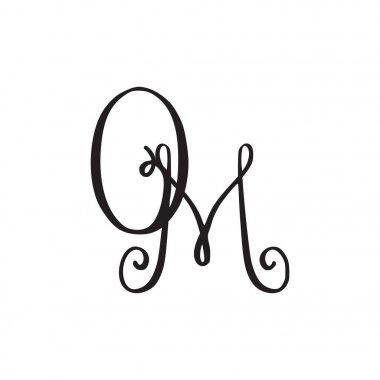 El yazısı monogram Om simgesi