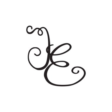 El yazısı monogram Je simgesi