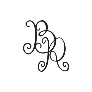 El yazısı monogram Br simgesi