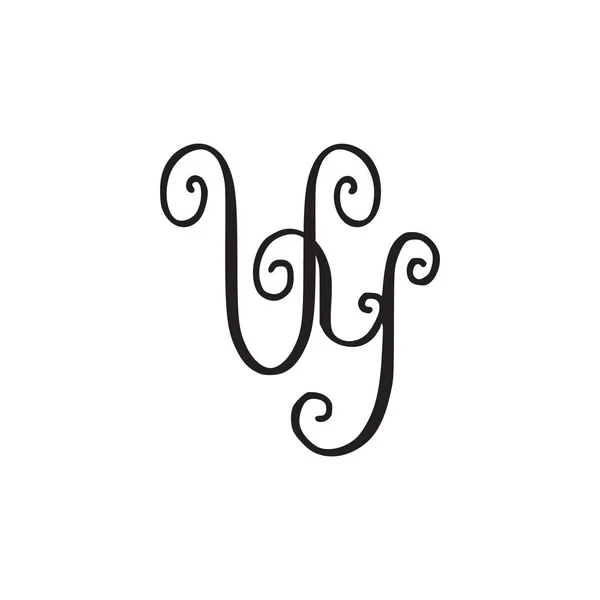 Monogramme manuscrit icône VY — Image vectorielle