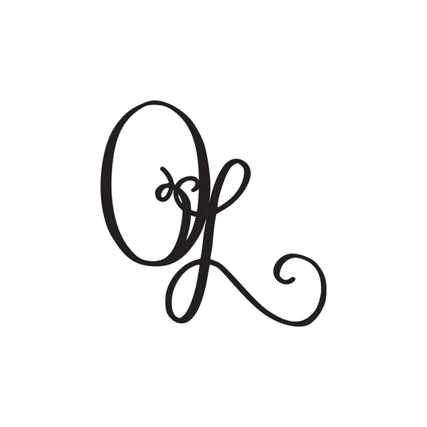 Handschriftliches Monogramm ol Symbol — Stockvektor