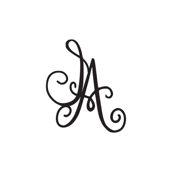 Monogramme manuscrit icône IA — Image vectorielle