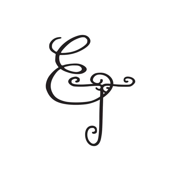 Monogramme manuscrit ET icône — Image vectorielle