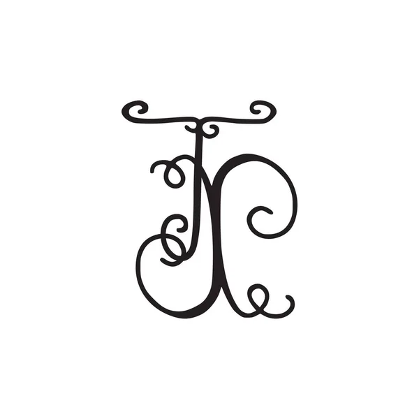 Handwritten monogram TX icon — Stock Vector