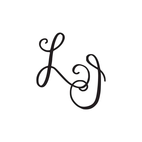 Handwritten monogram LI icon — Stock Vector