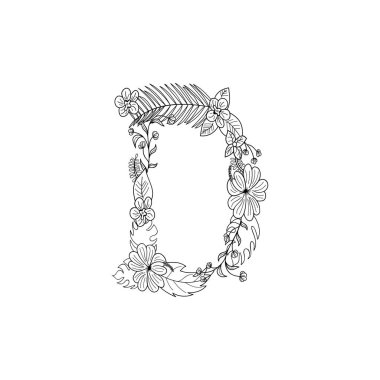 D harfi çiçek süsleme