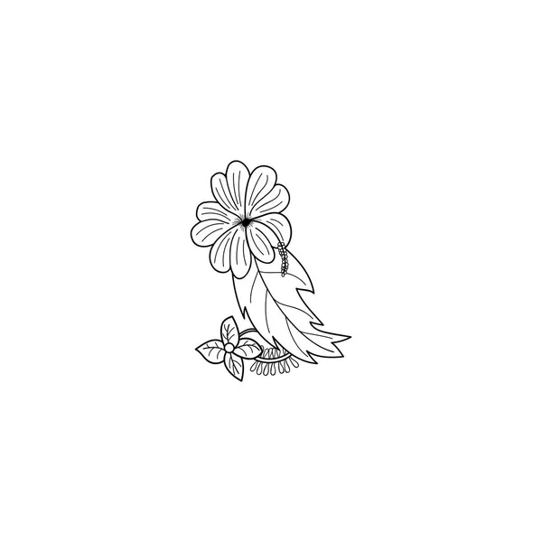 花の輪郭のアイコン — ストックベクタ