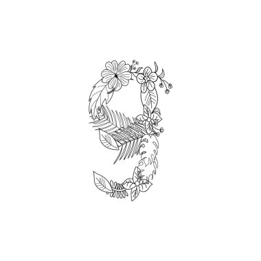 9 numara çiçek süsleme