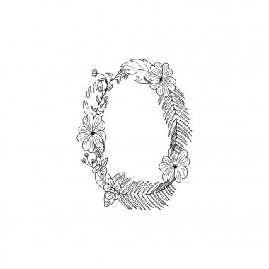 O harfi çiçek süsleme