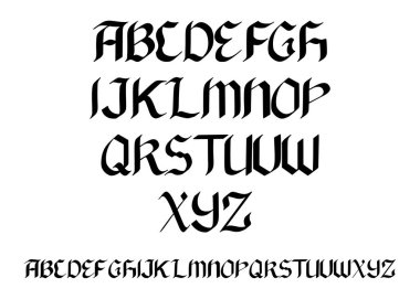 Vektör el harfleri boyalı fırça çekilmiş.