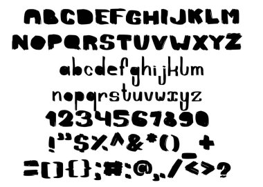 Vektör el harfleri boyalı fırça çekilmiş.