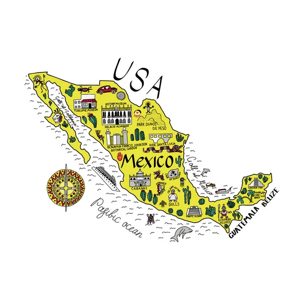 Карта Мексики — стоковый вектор