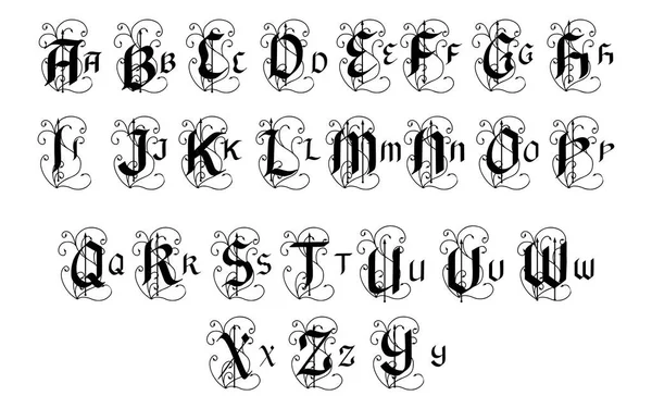 Vektor handgezeichnete Pinsel gemalte Buchstaben. — Stockvektor