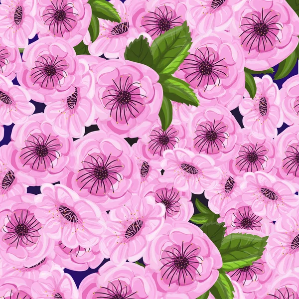 Sakura pink floral background — Stock Vector