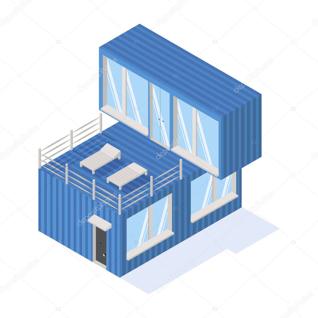 Containers house isometric icon