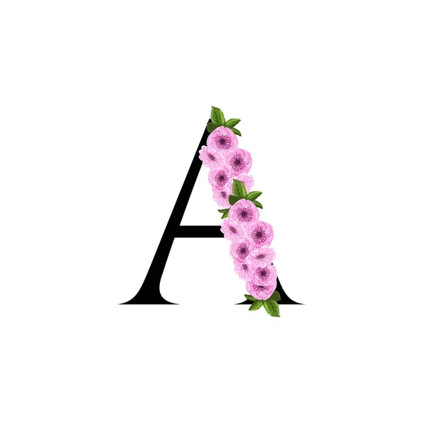 Letter A floral ornament — Stock Vector