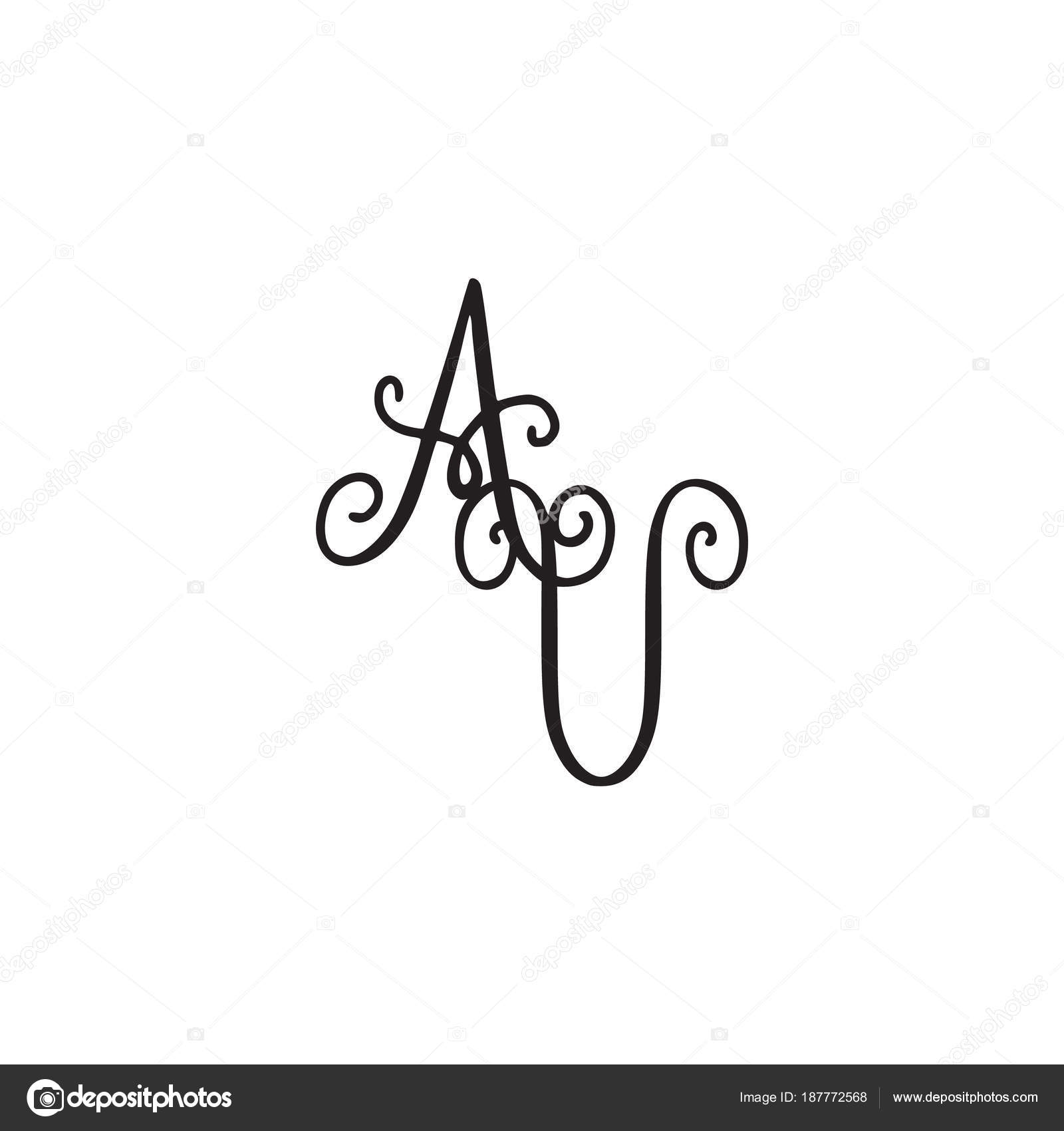 Handwritten monogram AV icon — Stock Vector © GennadiiKorchuganov