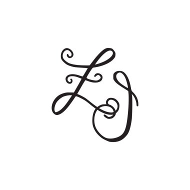 El yazısı monogram Zi simgesi