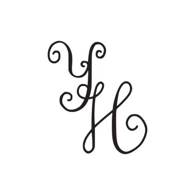 El yazısı monogram Yh simgesi