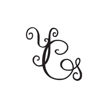 El yazısı monogram Yg simgesi