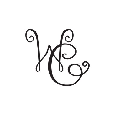 El yazısı monogram Wc simgesi