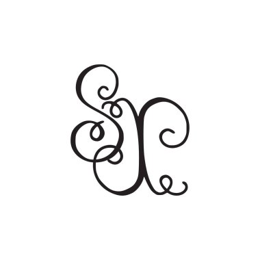 El yazısı monogram Sx simgesi