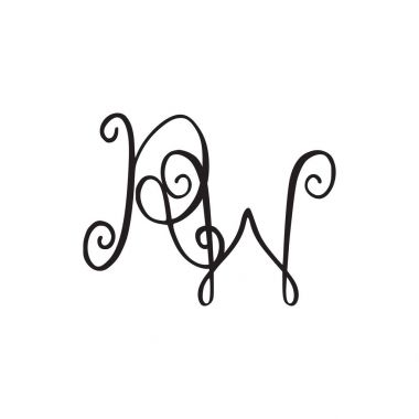 El yazısı monogram Rw simgesi