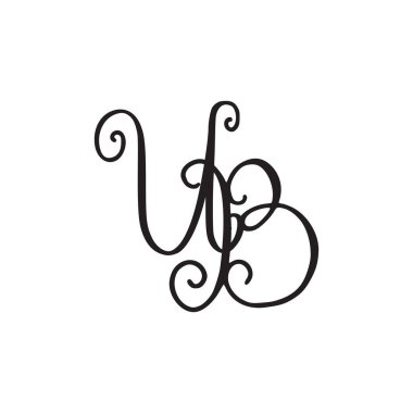 El yazısı monogram Ub simgesi