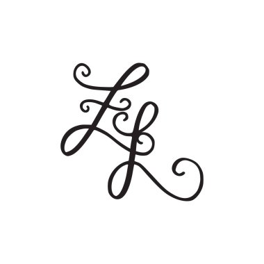 El yazısı monogram Zl simgesi