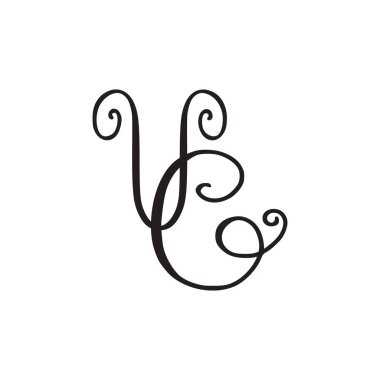 El yazısı monogram Vc simgesi