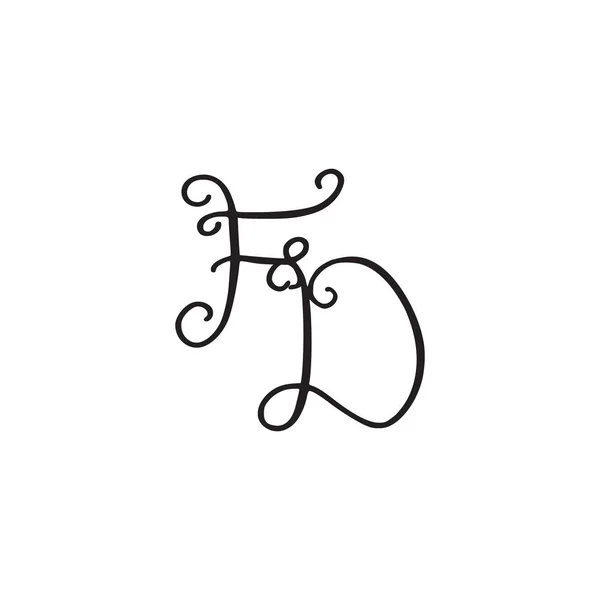 Handwritten monogram icon — Stock Vector