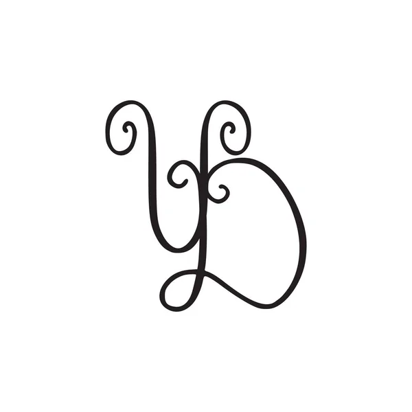 Handschriftliches Monogramm vd-Symbol — Stockvektor