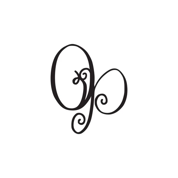 Monograma escrito a mano OP icono — Vector de stock