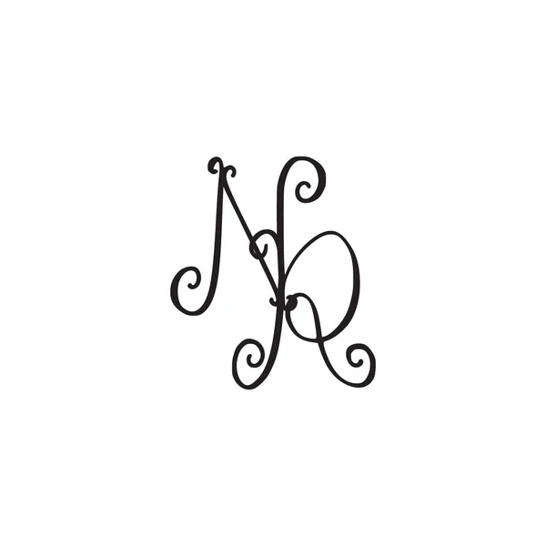 Handgeschriebenes Monogramm-Symbol — Stockvektor