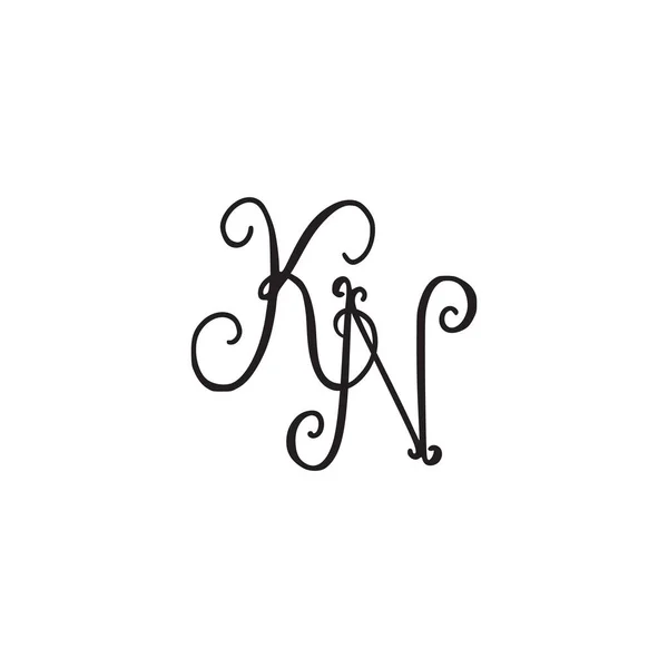 Ručně psané monogram ikona — Stockový vektor