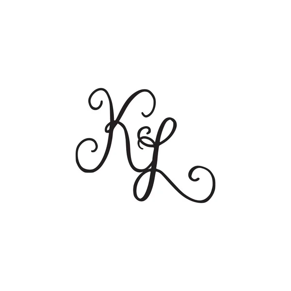 El yazısı monogram simgesi — Stok Vektör