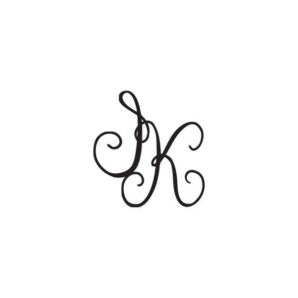 Monograma manuscrito icono — Vector de stock