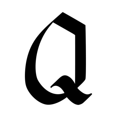 Fırça boyalı harf Q