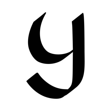 Fırça boyalı harf Y