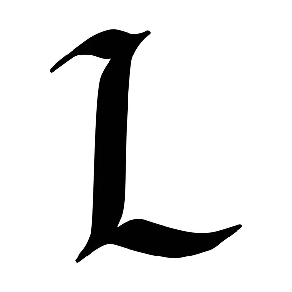 Літера L пофарбована пензлик — стоковий вектор