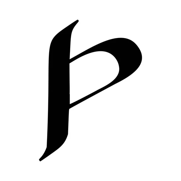Γράμμα P Χειροποίητη βούρτσα — Διανυσματικό Αρχείο