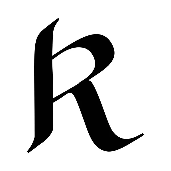 Bokstaven R målade borste — Stock vektor